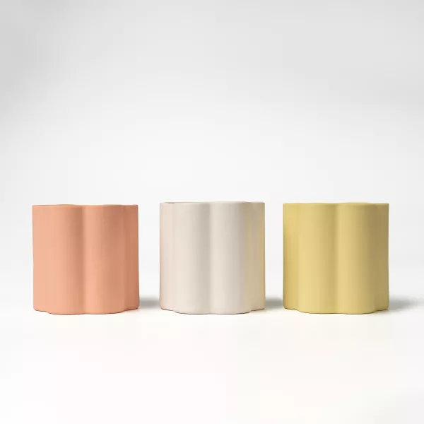 Bougeoir en céramique à bord floral artistique