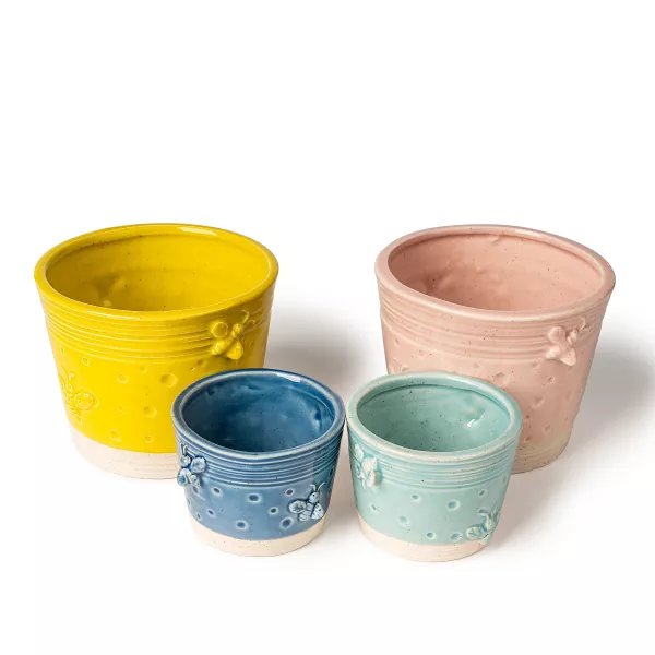 Pot de bougie en céramique de cire d'abeille