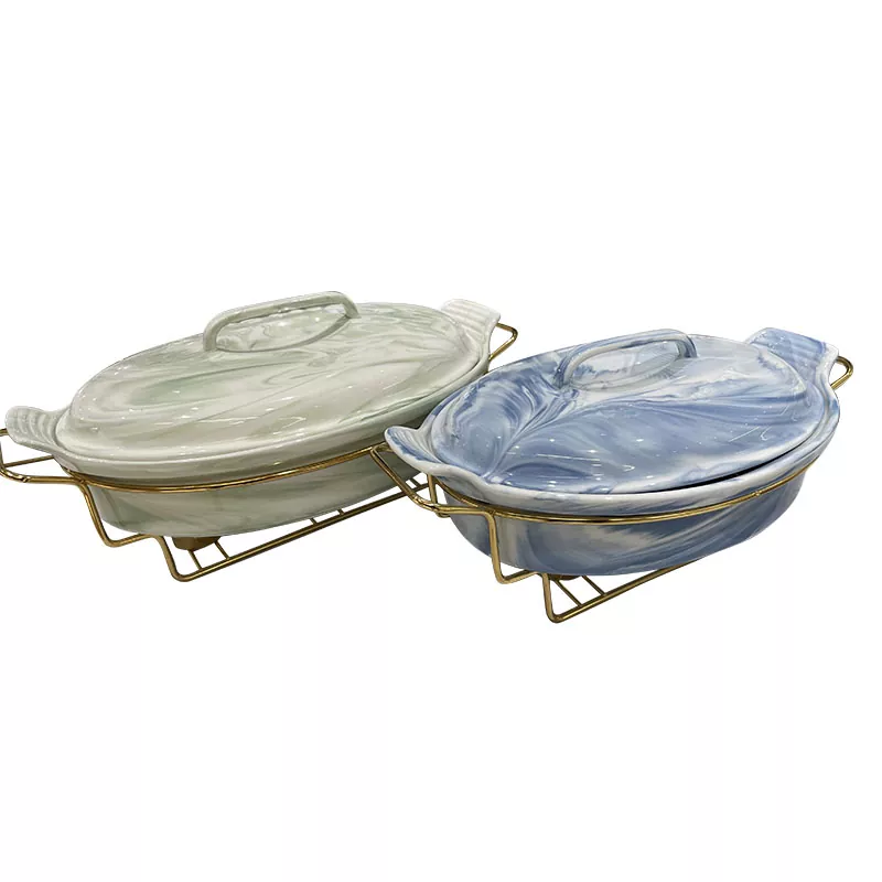 Assiette en céramique de marbrure élégante