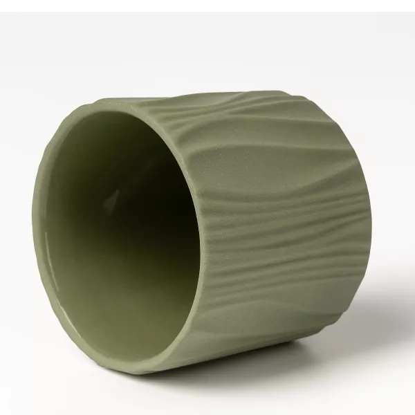 Bougeoirs en céramique à motif vertical mat à quatre couleurs