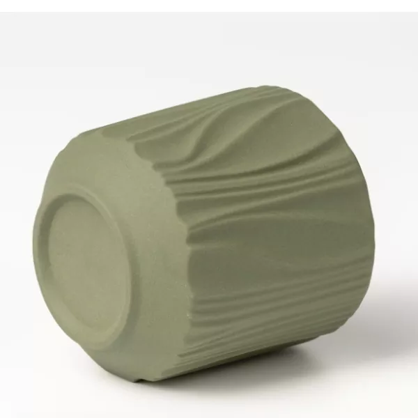 Bougeoirs en céramique à motif vertical mat à quatre couleurs