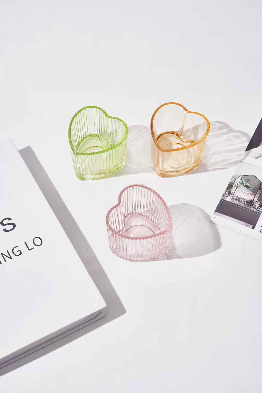 Bougeoir en verre en forme d'amour Bougeoir en verre en forme d'amour