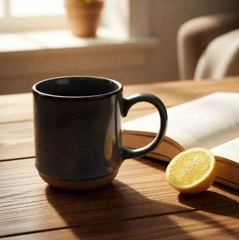 Tasse grise de voyage en céramique moderne et simple